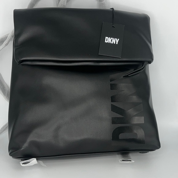 DKNY TIILLY, All Black Logo Medium Backpack/Handbag. - Picture 1 of 8